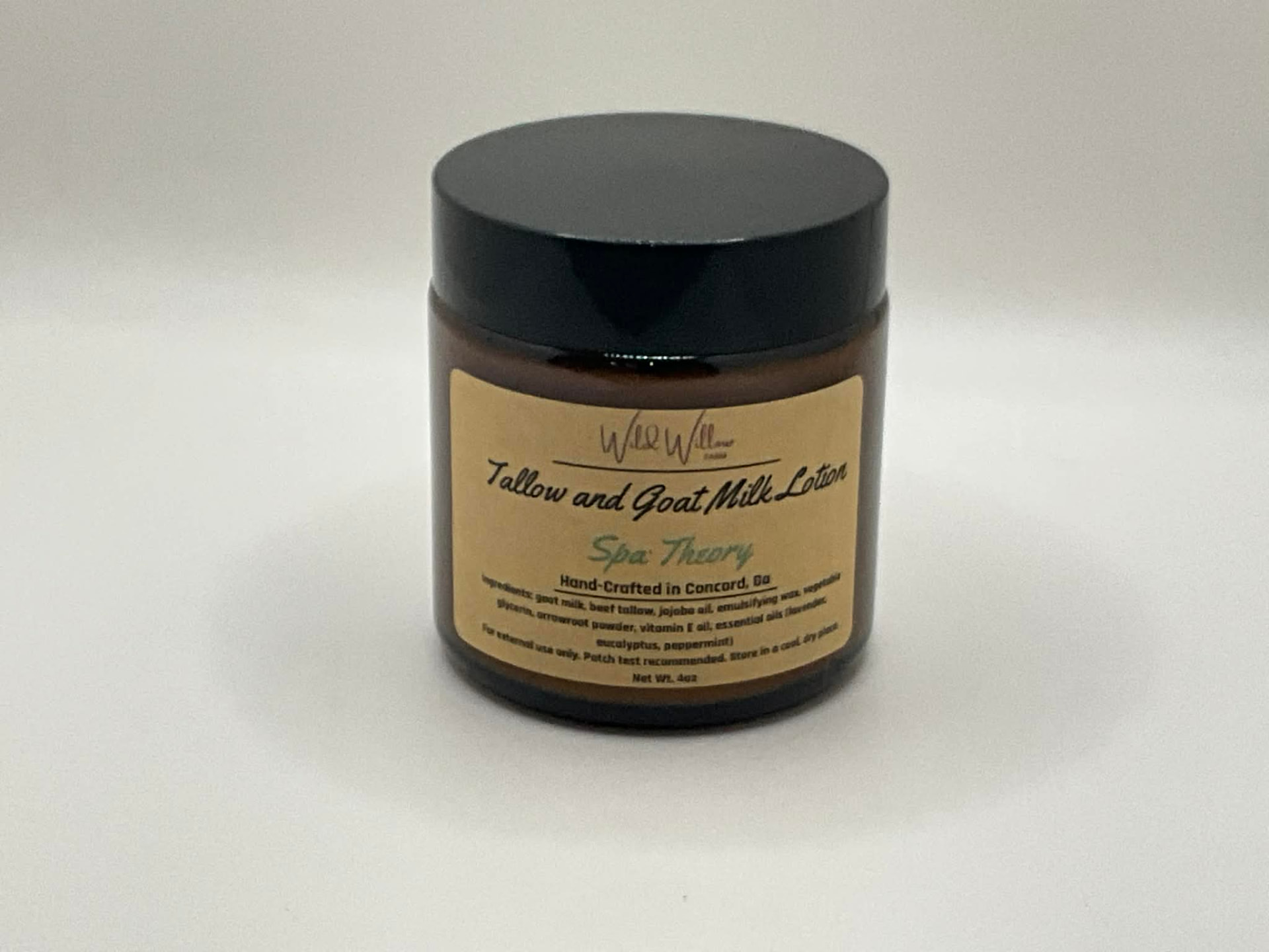 Spa Theory tallow and goat milk lotion jar