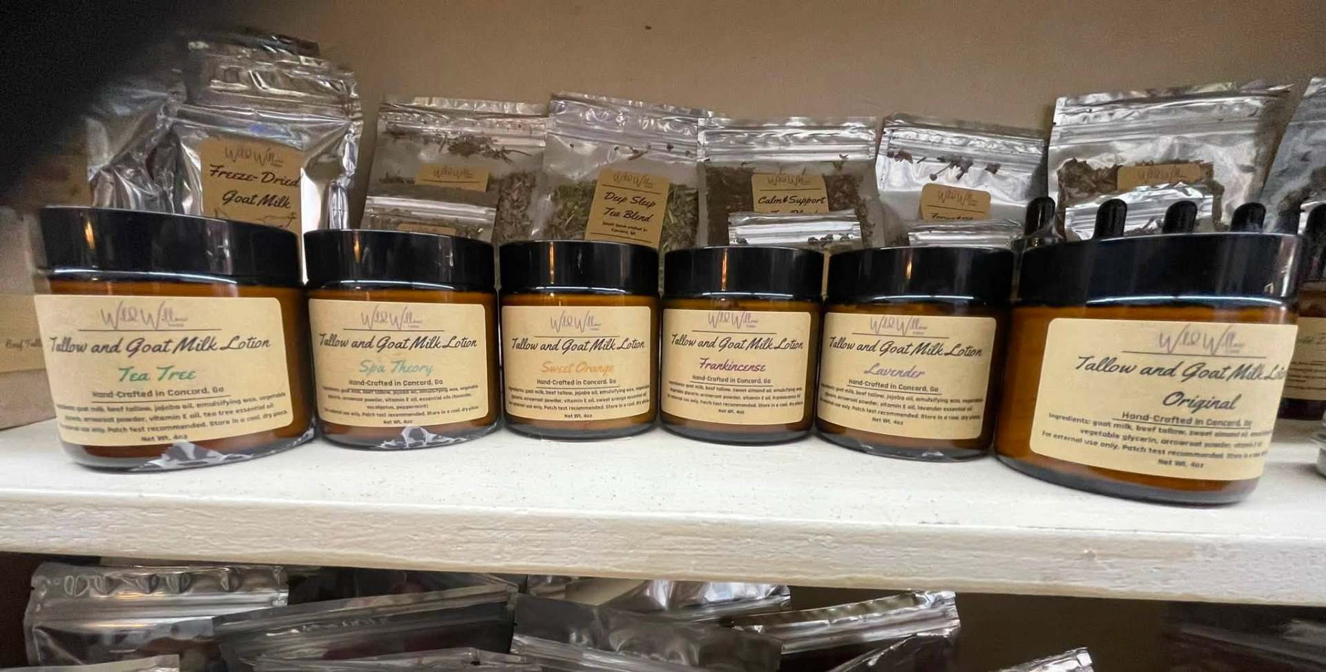 Wild Willow Farm tallow and goat milk lotions