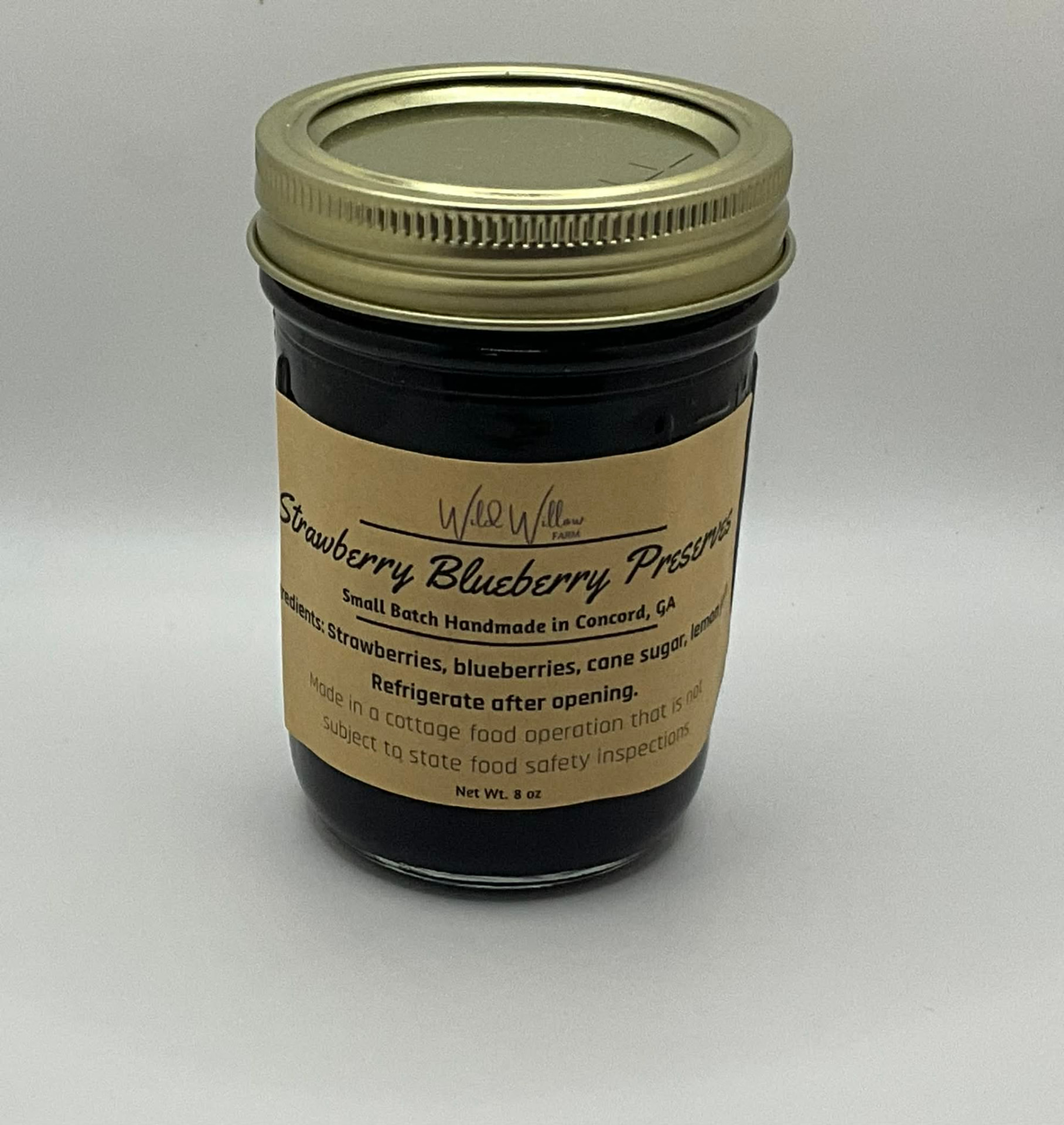 Wild Willow Farm Strawberry Blueberry Preserves jar