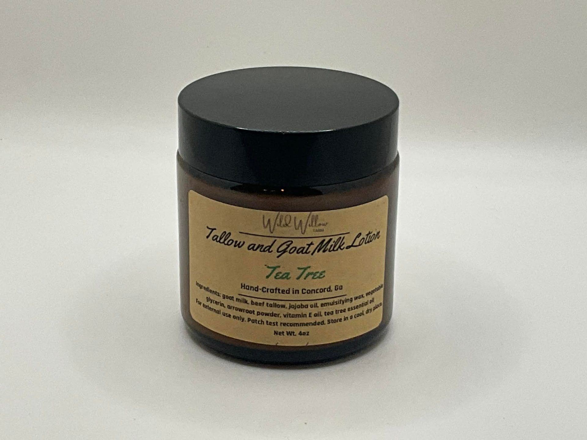 Tea Tree tallow and goat milk lotion jar